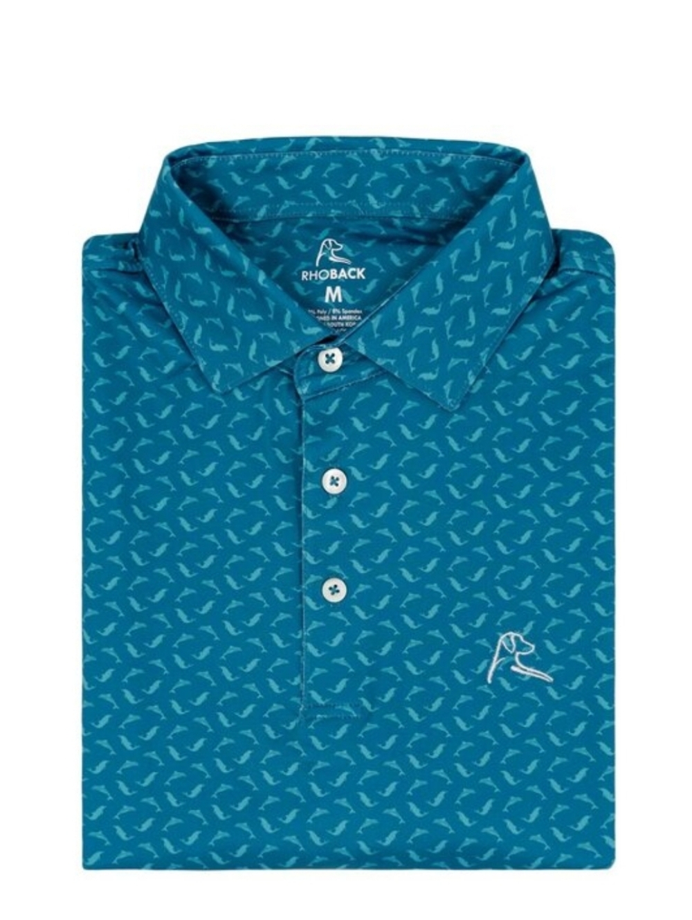 Rhoback The Dolphin Print Polo Shirt Large